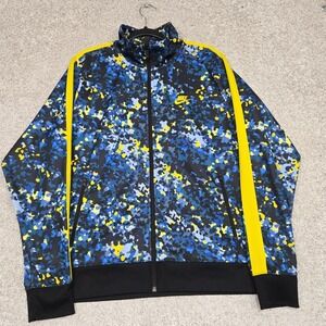 Nike Full zip Heritage Tribute Lightweight Jacket mens Large Blue yellow Camo